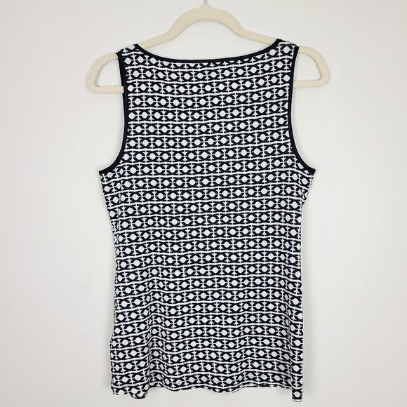 Banana Republic Black & White Geometric Print Tank Top Small - Picture 11 of 16